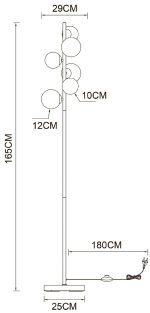 Торшер Arte Lamp Gemini A2243PN-6PB