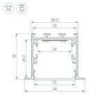 Профиль Arlight LINIA49-F-M-2000 WHITE 057032