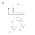 Встраиваемый светильник даунлайт Arlight MS-BREEZE-BUILT-R82-9W Warm2700 (WH, 85 deg, 230V) (IP20 Металл) 054709