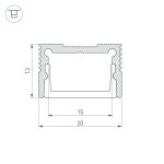 Алюминиевый профиль с экраном Arlight SL-Slim20-H13-2000 Anod+Opal 036835