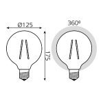 Светодиодная филаментная лампа Gauss Filament E27 10W 2400K 158802010-D