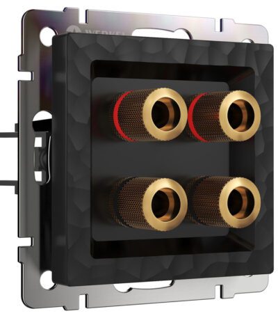 Акустическая розетка Werkel Hammer х4 черный W1285008 4690389163128