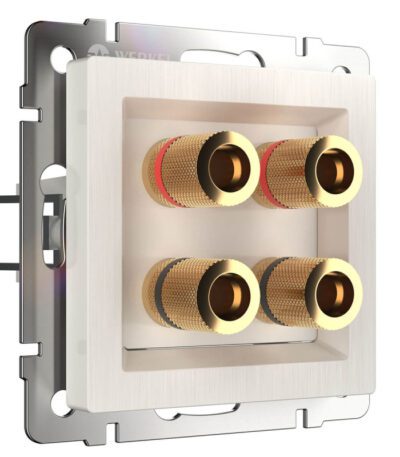 Акустическая розетка Werkel х4 перламутровый рифленый WL13-AUDIOx4 4690389124273