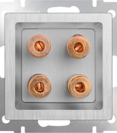 Акустическая розетка Werkel х4 серебряная рифленая WL09-AUDIOx4 4690389085024