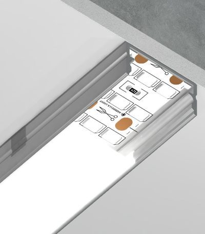Алюминиевый накладной профиль Ambrella Light Alum Profile GP2001AL