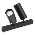 Трековый однофазный светильник AM Group Plain Opal AM590 2X10W 3000K BK