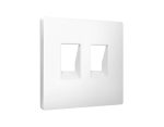 Лицевая панель Alfa (Белый матовый) для компьютерной/телефонной двойной розетки RJ-45/RJ-11 Quant Ambrella Volt AP1321