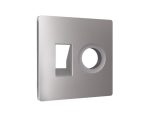 Лицевая панель Alfa (Сталь матовый) для компьютерной/телефонной + TV розетки RJ-45/RJ-11 Quant Ambrella Volt AP5125