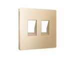 Лицевая панель Alfa (Шампань) для компьютерной/телефонной двойной розетки RJ-45/RJ-11 Quant Ambrella Volt AP6121