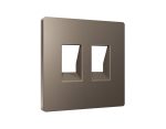Лицевая панель Alfa (Темная бронза матовый) для компьютерной/телефонной двойной розетки RJ-45/RJ-11 Quant Ambrella Volt AP6421