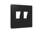 Лицевая панель Alfa (Черный матовый) для компьютерной/телефонной двойной розетки RJ-45/RJ-11 Quant Ambrella Volt AP8121