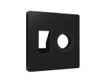 Лицевая панель Alfa (Черный матовый) для компьютерной/телефонной + TV розетки RJ-45/RJ-11 Quant Ambrella Volt AP8125