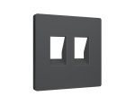 Лицевая панель Alfa (Графит мягкое касание) для компьютерной/телефонной двойной розетки RJ-45/RJ-11 Quant Ambrella Volt AP9121