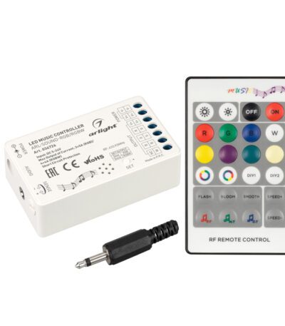 Аудиоконтроллер Arlight ARL-Sound-RGB/RGBW (12-24V, 4x4A, RF ПДУ 24кн) 034726
