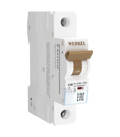 Автоматический выключатель 1P 10 A C 4,5 kА Werkel W901P104 4690389192401 a062487