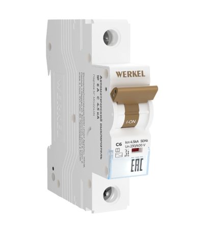 Автоматический выключатель 1P 6 A C 4,5 kА Werkel W901P064 4690389192388 a062486