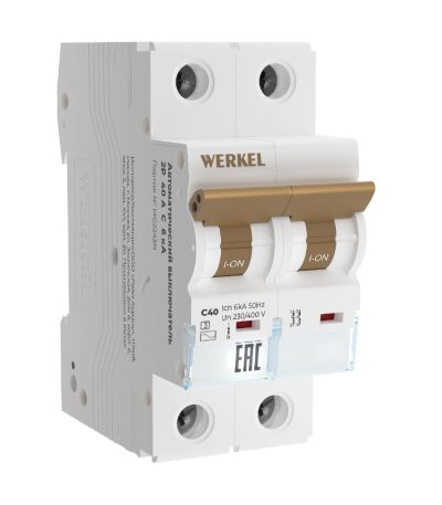 Автоматический выключатель 2P 40 A C 6 кА Werkel W902P406 4690389192852 a062545