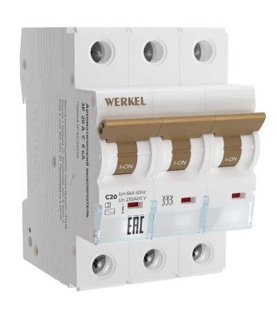 Автоматический выключатель 3P 20 A C 6 kА Werkel W903P206 4690389192869 a062550