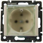 Розетка 2К+З Legrand Valena 16A 250V с/з со шторками крышкой винтовой зажим немецкий стандарт слоновая кость 774120