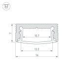 Алюминиевый профиль Arlight SL-Slim-H7-3000 Anod 036033