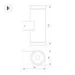 Уличный настенный светильник Arlight LGD-RAY-WALL-TWIN-R65-2x9W Warm3000 (GR, 23 deg, 230V) 038154