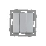 Механизм выключателя трехклавишный непроходной Arlight SWT-MK03-PL-GR-V (250V, 10A) 049898