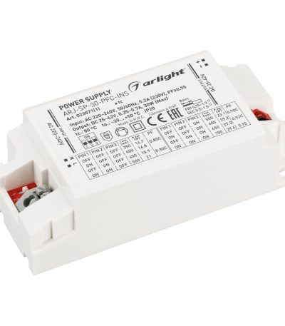 Блок питания Arlight ARJ-SP-30-PFC-INS (30W, 25-42V, 0.35-0.7A, IP20) 023071(1)