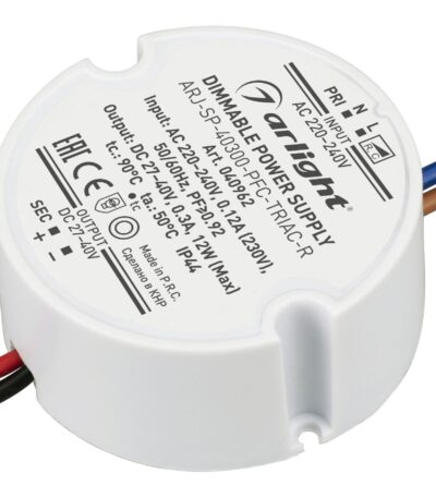 Блок питания Arlight ARJ-SP-40300-PFC-TRIAC-R (12W, 27-40V, 300mA) 040962
