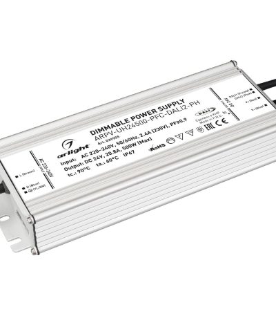 Блок питания Arlight ARPV-UH24500-PFC-DALI2-PH (24V, 20.8A, 500W, IP67) 039955