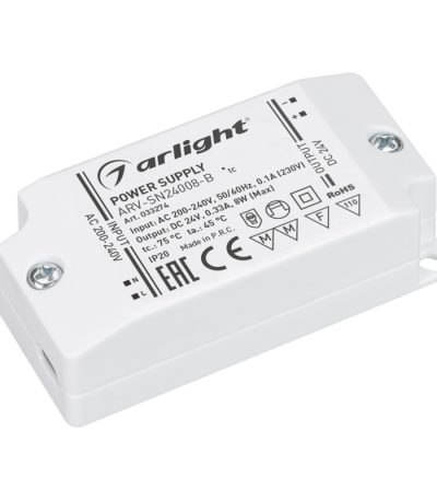 Блок питания Arlight ARV-SN24008-B (24V, 0.33A, 8W) 033274