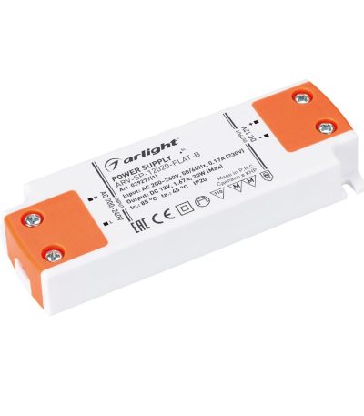 Блок питания Arlight ARV-SP-12020-FLAT-B (12V, 1.67A, 20W, IP20) 029277(1)
