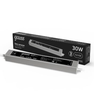 Блок питания Gauss 12V 30W IP66 4A 202023030