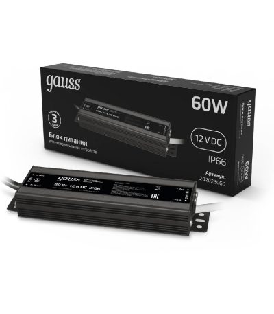 Блок питания Gauss 12V 60W IP66 8A 202023060