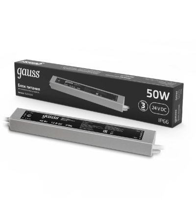 Блок питания Gauss 50Вт DC24 IP66 202022050