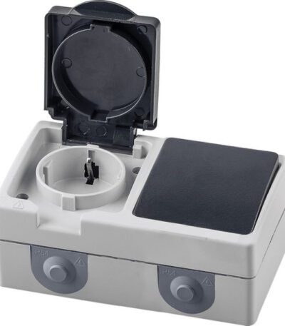 Блок розетка 1-местная выключатель 1-клавишный Stekker 32759