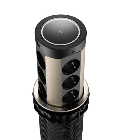 Блок розеток 17 (12 секций и USB type A+C) беспроводная зарядка Mebax 00-00002599