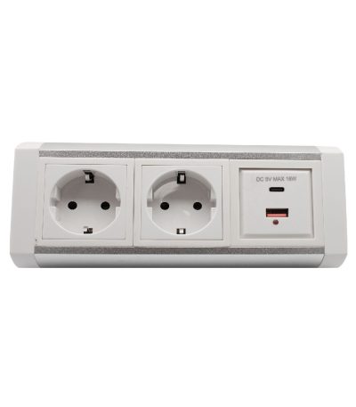 Блок розеток LK-RSA (2 секции 1 USB + 1 type-C) Mebax 00-00002873