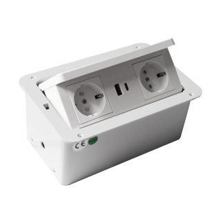 Блок розеток LK-DMS-742 (2 секции полуавтоматический 2 USB беспроводная зарядка) Mebax 00-00002869