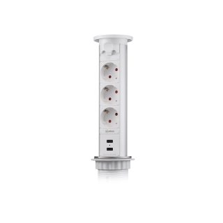 Блок розеток 105J (3 секции и 2 USB) Mebax 00-00000823