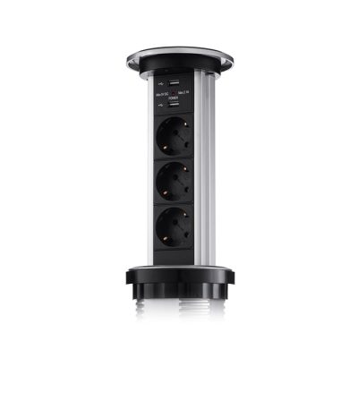 Сенсорный блок розеток LK (3 секции и 2 USB) Mebax 00-00001183