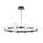 Подвесная люстра Crystal Lux BOSQUE SP12 BLACK/TRANSPARENT