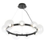 Подвесная люстра Crystal Lux BOSQUE SP9 BLACK/TRANSPARENT