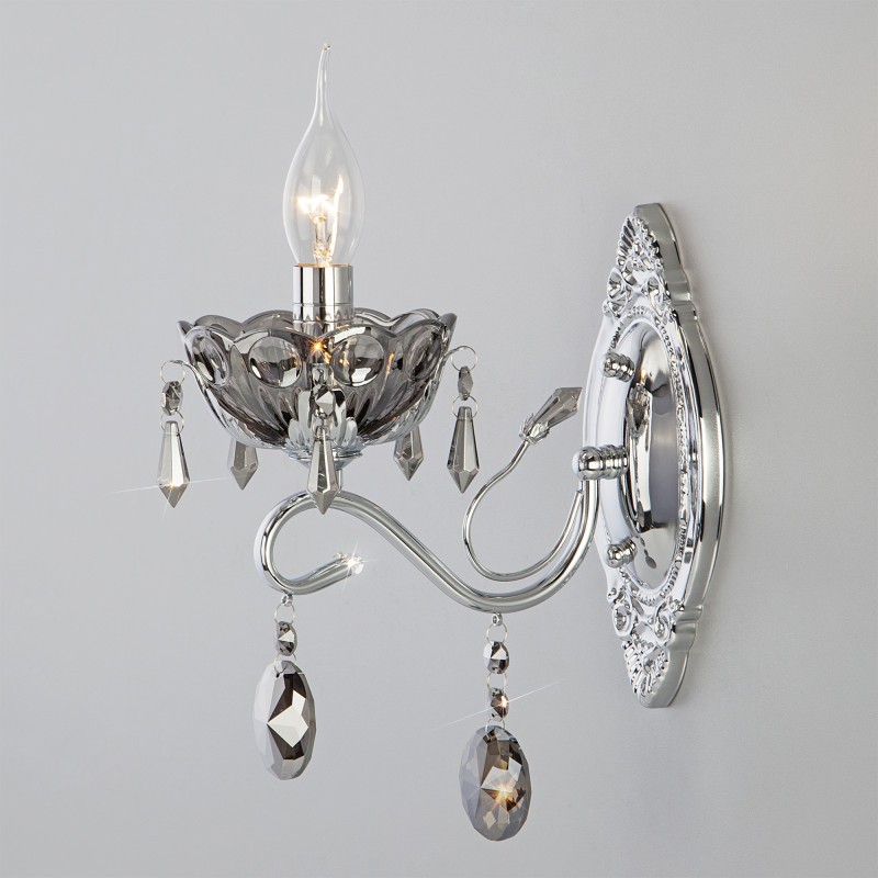 Бра Eurosvet 10103/1 хром/дымчатый хрусталь Strotskis Бра Eurosvet 10103/1 хром/дымчатый хрусталь Strotskis