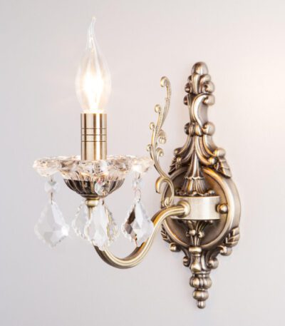 Бра Eurosvet 3281/1 античная бронза/прозрачный хрусталь Strotskis