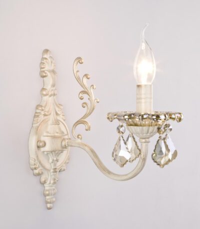 Бра Eurosvet 3281/1 белый с золотом/тонированный хрусталь Strotskis