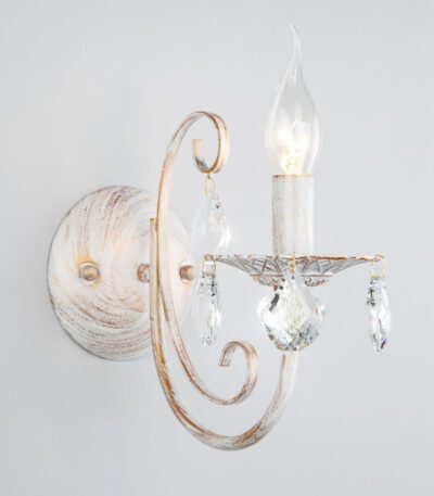 Бра Eurosvet 3305/1 белый с золотом/прозрачный хрусталь Strotskis