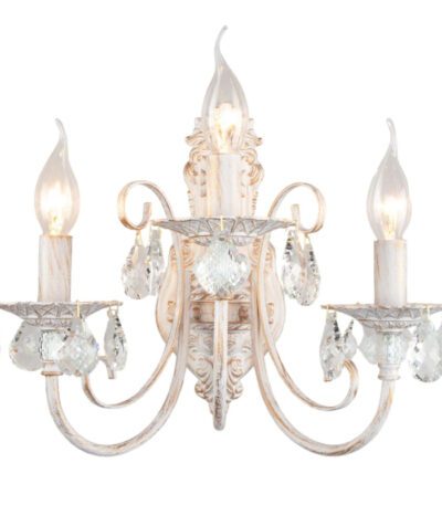 Бра Eurosvet 3305/3 белый с золотом/прозрачный хрусталь Strotskis