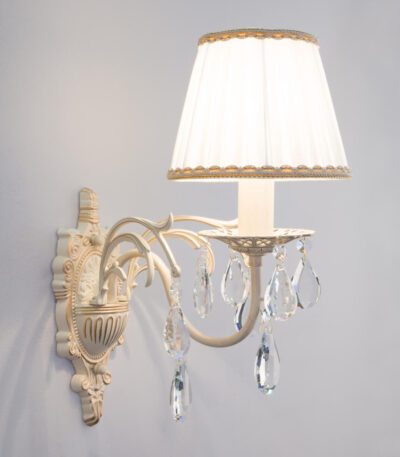 Бра Eurosvet 3637/1 белый с золотом/прозрачный хрусталь Strotskis