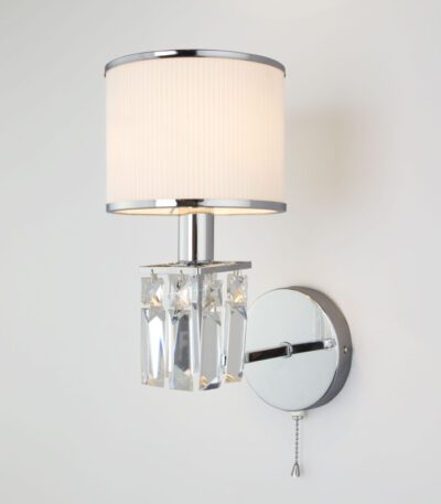 Бра Eurosvet Zaffiro 10099/1 хром/прозрачный хрусталь Strotskis (новый абажур)