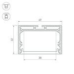 Профиль Arlight SL-LINE-4932-2500 BLACK+OPAL 027988